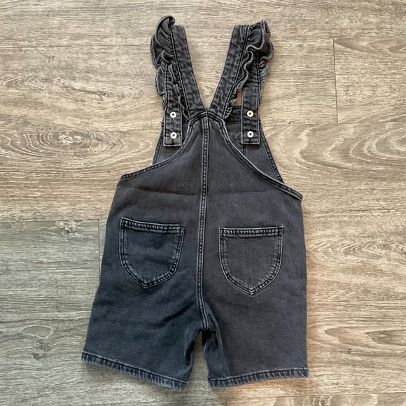 H&M Overall‎ Denim Jean Shorts Black Size 6X - Picture 3 of 5